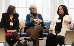 Gabriella Boros, Barb Kreski and Stephanie Rose Bird at the Brushwood Center at Ryerson Woods